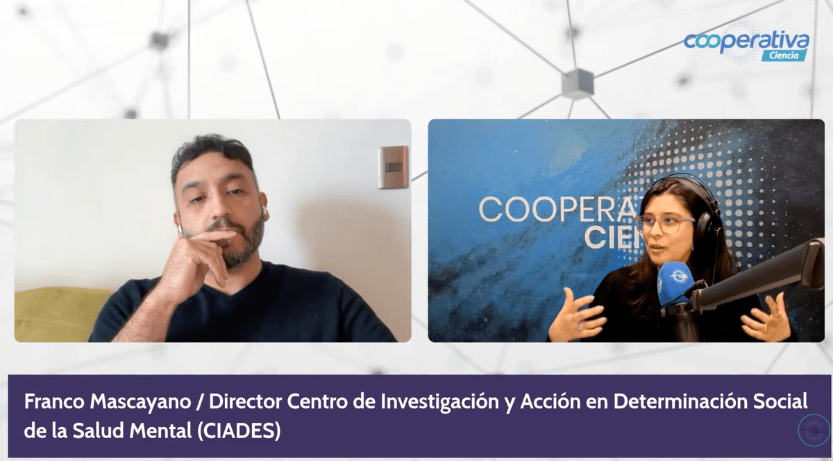 Imagen de la actividad: Entrevista a nuestro director, Franco Mascayano, en Cooperativa Ciencia de Radio Cooperativa, con Emilia Aguilar.